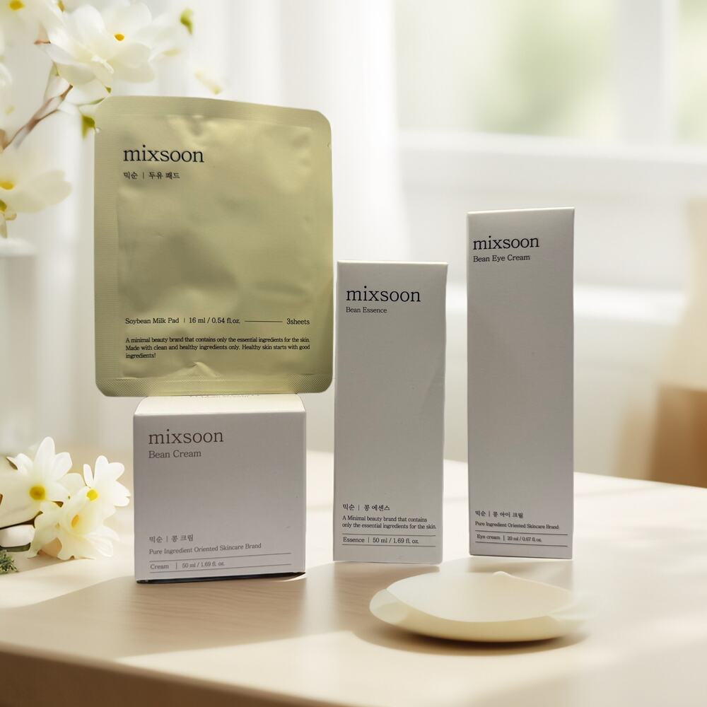 Mixsoon Bean Trio Special Skincare Set – Essence, Cream, Eye & Milk Pads